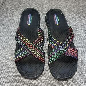 Skechers Women Sz 10 Outdoor Lifestyle Memory Foam Slides Sandal Slip On Comfort